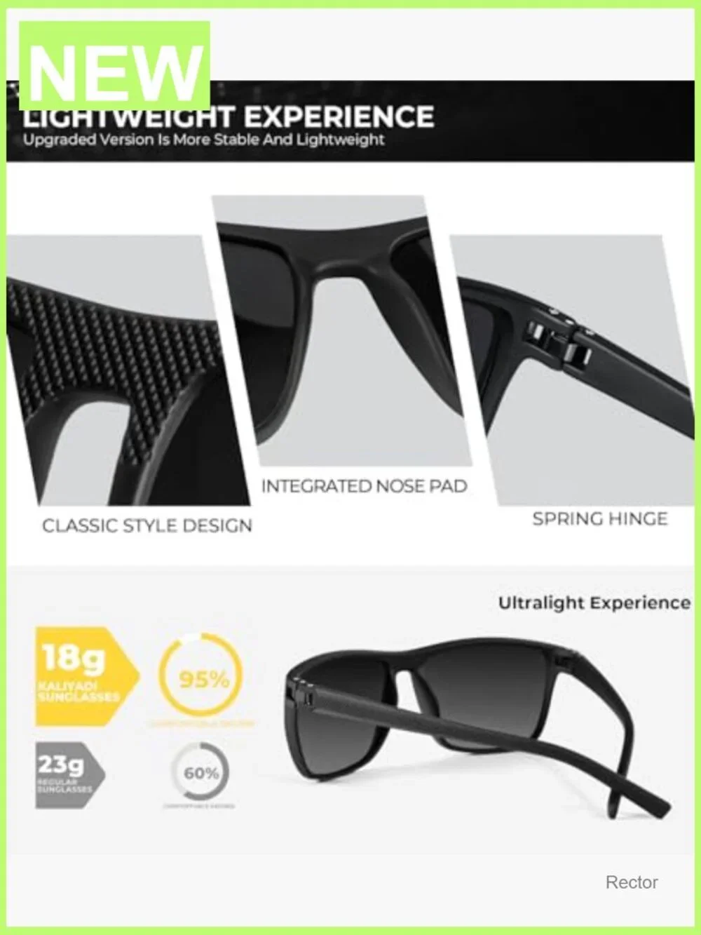 Polarized Sunglasses for Men UV Protection Classic Rectangle